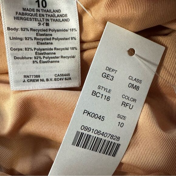 NWT J Crew Pink Ruched V Neck One Piece Swimsuit Beach Barbie Classic Size 10 - Picture 5 of 7